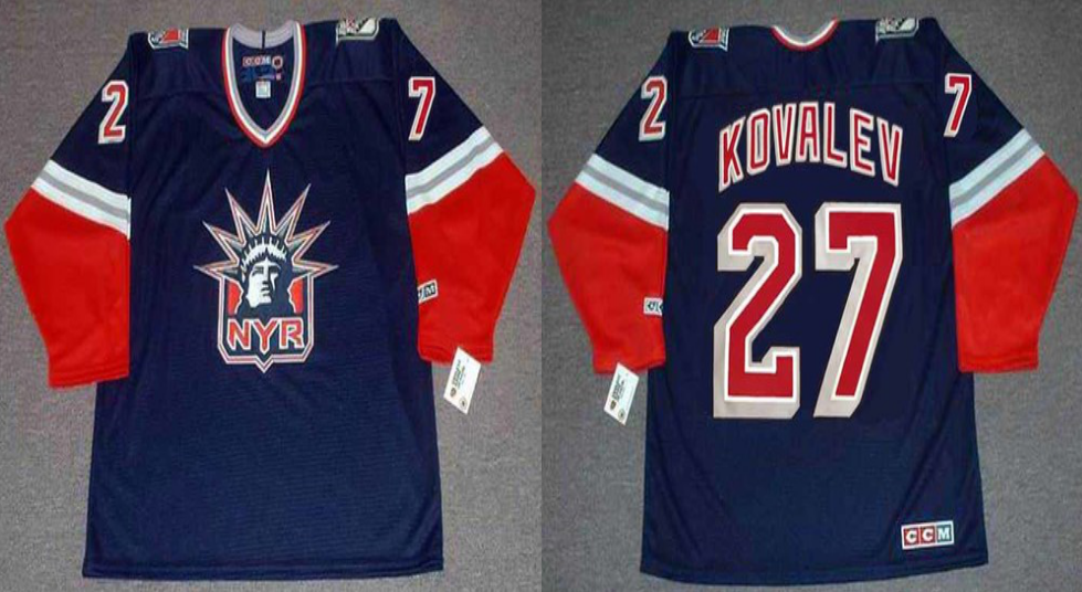 2019 Men New York Rangers 27 Kovalev blue CCM NHL jerseys